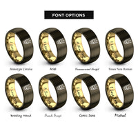 font options for inside engraving on gunmetal & gold king skull crown rings