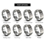 font options for inside engraving on silver king snake coiled rings