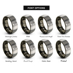font options for inside engraving on gunmetal & silver king snake coiled rings