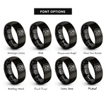 font options for inside engraving on black kiss silhouette rings