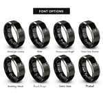 font options for inside engraving on black & silver kitchen scale rings