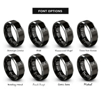 font options for inside engraving on black & silver kitchen scale rings