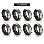 font options for inside engraving on black & gray kitchen scale rings