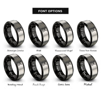 font options for inside engraving on black & gray kitchen scale rings