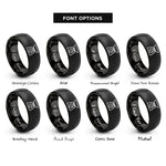 font options for inside engraving on black kitchen scale rings