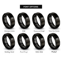 font options for inside engraving on black kitchen scale rings