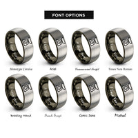 font options for inside engraving on gunmetal & grey kitchen scale rings