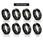 font options for inside engraving on black & gray kitchen shears rings