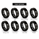 font options for inside engraving on black kitchen shears rings