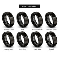font options for inside engraving on black kitchen shears rings