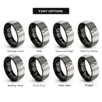 font options for inside engraving on black & grey kitchen tongs rings
