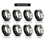 font options for inside engraving on black & grey kitchen tongs rings