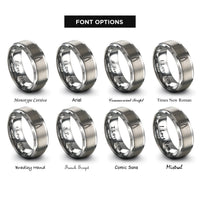 font options for inside engraving on grey kitchen tongs rings