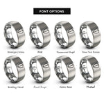 font options for inside engraving on grey kite shield rings