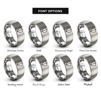 font options for inside engraving on grey kite shield rings