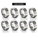 font options for inside engraving on gray kitesurfer jump rings