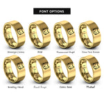 font options for inside engraving on gold kitten face icon rings