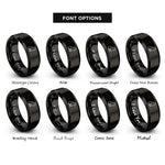 font options for inside engraving on black kitten silhouette sitting rings