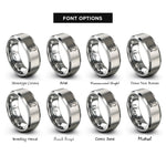 font options for inside engraving on grey kitten silhouette sitting rings