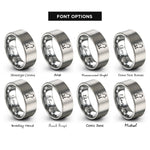 font options for inside engraving on grey kitten silhouette sitting rings