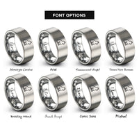 font options for inside engraving on grey kitten silhouette sitting rings