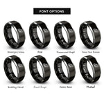font options for inside engraving on black & gray knee drag corner rings