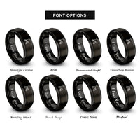 font options for inside engraving on black knee scooter rings