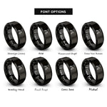 font options for inside engraving on black knee scooter rings