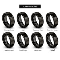 font options for inside engraving on black knee scooter rings