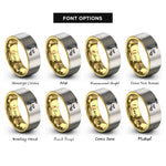 font options for inside engraving on gold & grey knee scooter rings