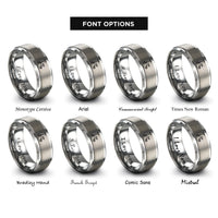 font options for inside engraving on grey knee scooter rings