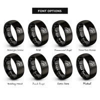 font options for inside engraving on black kneedown cornering rings