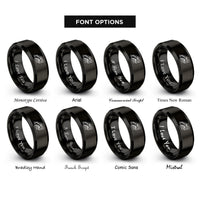 font options for inside engraving on black kneedown cornering rings