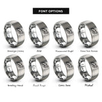 font options for inside engraving on grey kneedown cornering rings