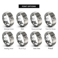 font options for inside engraving on grey kneedown cornering rings