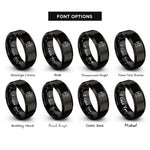 font options for inside engraving on black kneeling angel prayer rings