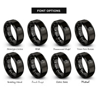 font options for inside engraving on black kneeling angel prayer rings