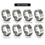 font options for inside engraving on silver kneeling archer rings