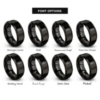 font options for inside engraving on black knife sharpening steel rings