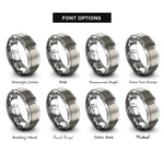 font options for inside engraving on silver knife sharpening steel rings