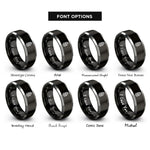 font options for inside engraving on black & gray knight helm rings