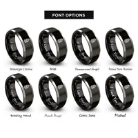 font options for inside engraving on black & gray knight helm rings