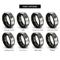 font options for inside engraving on black & gray knight helm rings
