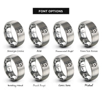 font options for inside engraving on grey knight helmet rings