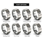 font options for inside engraving on silver knight helmet rings
