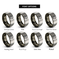 font options for inside engraving on gunmetal & gray knight helmet rings