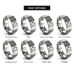font options for inside engraving on gray knitting needles rings
