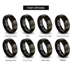 font options for inside engraving on gunmetal & black knitting needles rings