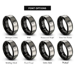 font options for inside engraving on black & silver knobby tire tread rings