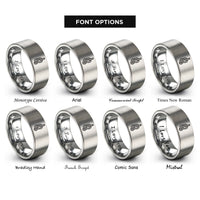 font options for inside engraving on silver knot icon rings